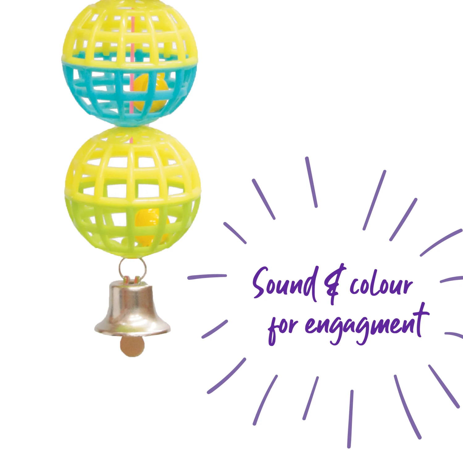 Triple Cage Ball With Bell 4 Triple Cage Ball With Bell - Image 2