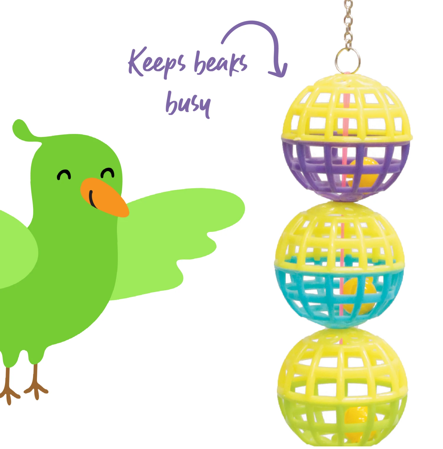 Triple Cage Ball With Bell 5 Triple Cage Ball With Bell - Image 3