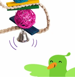 Snake Wicker Ball & Bell -Kazoo Store 14466 Kazoo Snake ColourWickerBall Bell D