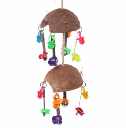 Split Coconut With Toys And Spoons