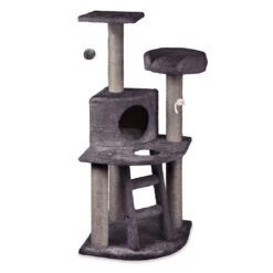 Corner 3 Level Cat Playground - Charcoal -Kazoo Store 15492 Corner3LevelPlayground CharcoalGrey W50cmxD50cmxH120cm Large