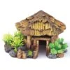 Bali Hut With Plants Fish Tank Ornament -Kazoo Store 18868 Kazoo BaliHutW PlantsRound Medium