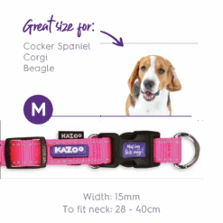 Classic Easy-clip Dog Collar - Pink -Kazoo Store Kazoo 11132 11135 ClassicEasy ClipCollar Pink Doodles2