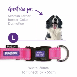 Classic Easy-clip Dog Collar - Pink -Kazoo Store Kazoo 11132 11135 ClassicEasy ClipCollar Pink Doodles3