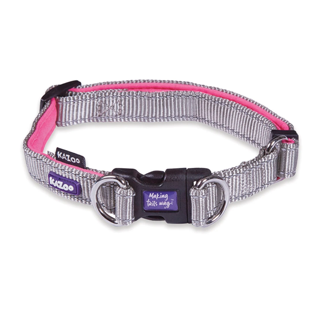 Active Easy-clip Dog Collar - Silver & Pink 3 Active Easy-clip Dog Collar - Silver & Pink