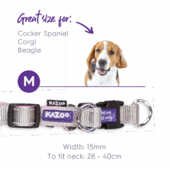 Active Easy-clip Dog Collar - Silver & Pink 18 Active Easy-clip Dog Collar - Silver & Pink -Kazoo Store Kazoo 11324 11327 ActiveEasy ClipCollar Silver Pink M