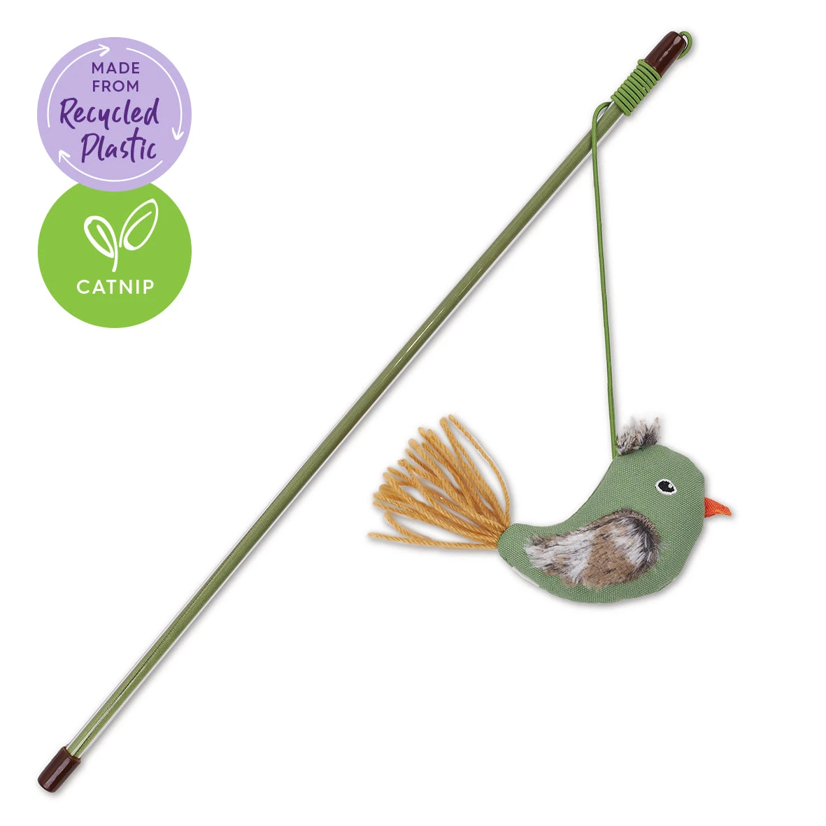 Eco-Friendly Fantail Bird Wand With Catnip And Recycled Materials 3 Eco-Friendly Fantail Bird Wand With Catnip And Recycled Materials