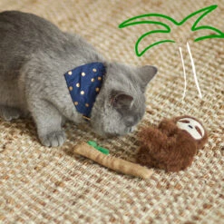 Jungle Sloth With Catnip And Silvervine -Kazoo Store Kazoo 13993 JungleSloth 13x8x4 LS2 D