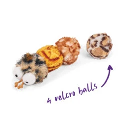 Velcro Worm With Catnip And Velcro Balls 15 Velcro Worm With Catnip And Velcro Balls -Kazoo Store Kazoo 13997 VelcroWorm Frontdetached 16.5x4x4 D