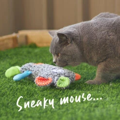 Crinkle Mouse With Catnip -Kazoo Store Kazoo 14022 CatnipCrinkleMouse 29x17x5 LS2 Doodle