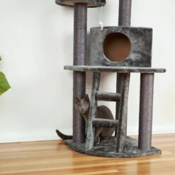 Corner 3 Level Cat Playground - Charcoal -Kazoo Store Kazoo 15492 Corner3LevelPlayground Grey LS 5
