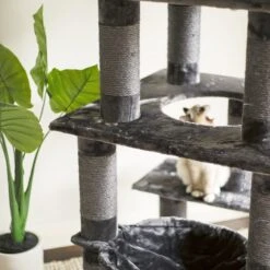 5 Level Cat Playground - Charcoal -Kazoo Store Kazoo 15494 5LevelPlayground Charcoal Lifestyle