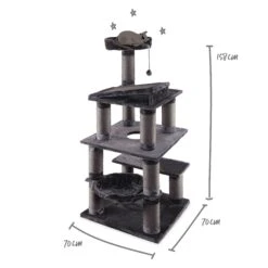5 Level Cat Playground - Charcoal -Kazoo Store Kazoo 15494 5LevelPlayground Charcoal Lifestyle D