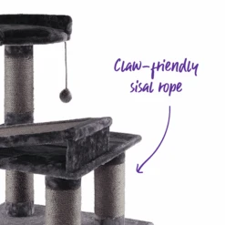 5 Level Cat Playground - Charcoal -Kazoo Store Kazoo 15494 5LevelPlayground Charcoal Lifestyle D2