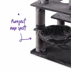 5 Level Cat Playground - Charcoal -Kazoo Store Kazoo 15494 5LevelPlayground Charcoal Lifestyle D3