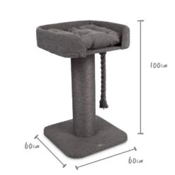 High Bed Sofa Cat Scratch Post - Grey -Kazoo Store Kazoo 15519 HighBedScratchPost SofaGrey Doodles