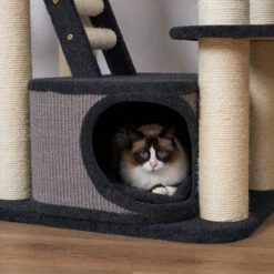 Kitty Climb Playground - Grey Carpet -Kazoo Store Kazoo 15533 KittyClimbPlayground GreyCarpet Cream 11