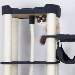 Kitty Climb Playground - Grey Carpet -Kazoo Store Kazoo 15533 KittyClimbPlayground GreyCarpet Cream 2