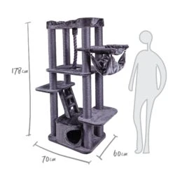 Kitty Climb Playground - Charcoal -Kazoo Store Kazoo 15562 KittyClimbPlayground Doodles 06