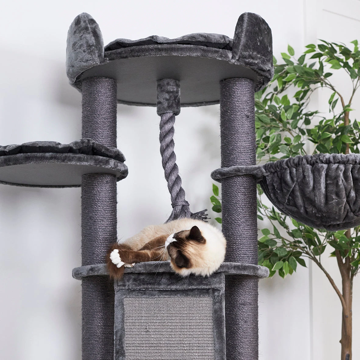 Kitty Scratch & Sleep Post - Charcoal 7 Kitty Scratch & Sleep Post - Charcoal - Image 5