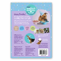 Dog Birthday Treats Party Pack - Blue -Kazoo Store Kazoo 16187 Barney sBarkery DogTreatBirthdayTreatsPartyPack Packaging Blue Back