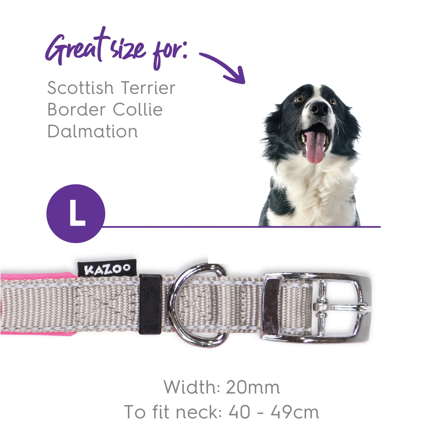 Active Dog Collar - Silver & Pink 10 Active Dog Collar - Silver & Pink - Image 8