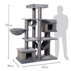 Hide & Climb Cat Tree - Grey -Kazoo Store Kazoo 15598 Hide ClimbCatTree 62