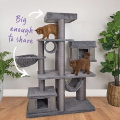 Hide & Climb Cat Tree - Grey -Kazoo Store Kazoo 15598 Hide ClimbCatTree 69